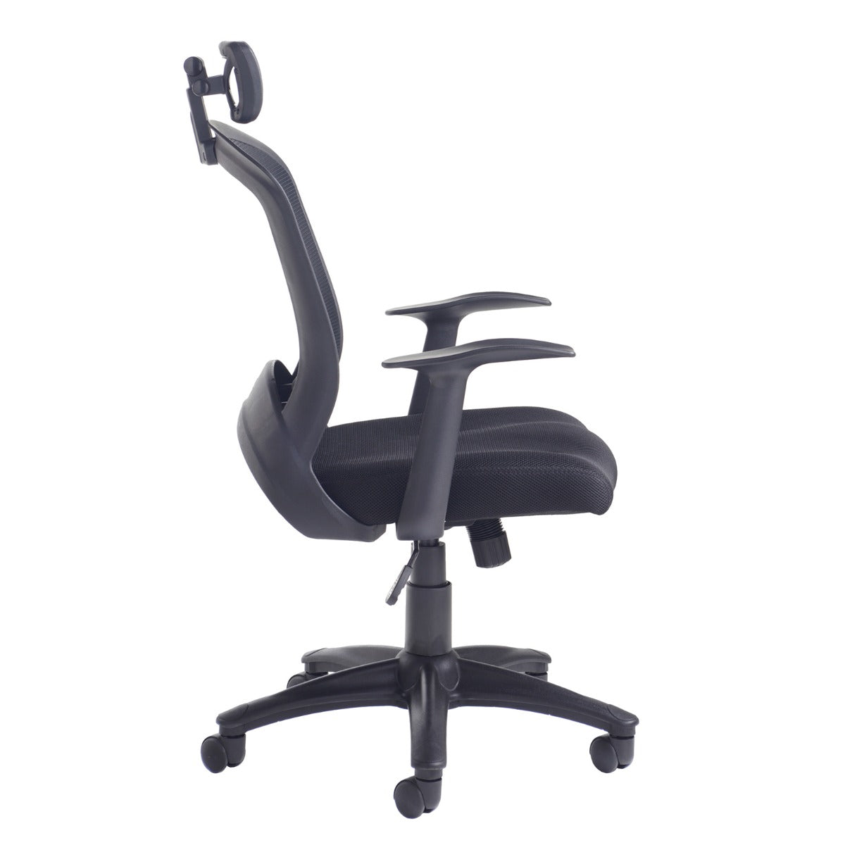 Solaris Black Mesh Operator Office Chair with Headrest